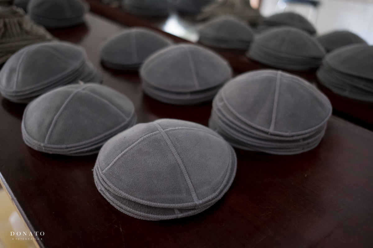 Casamento judaico, detalhe do kipá.