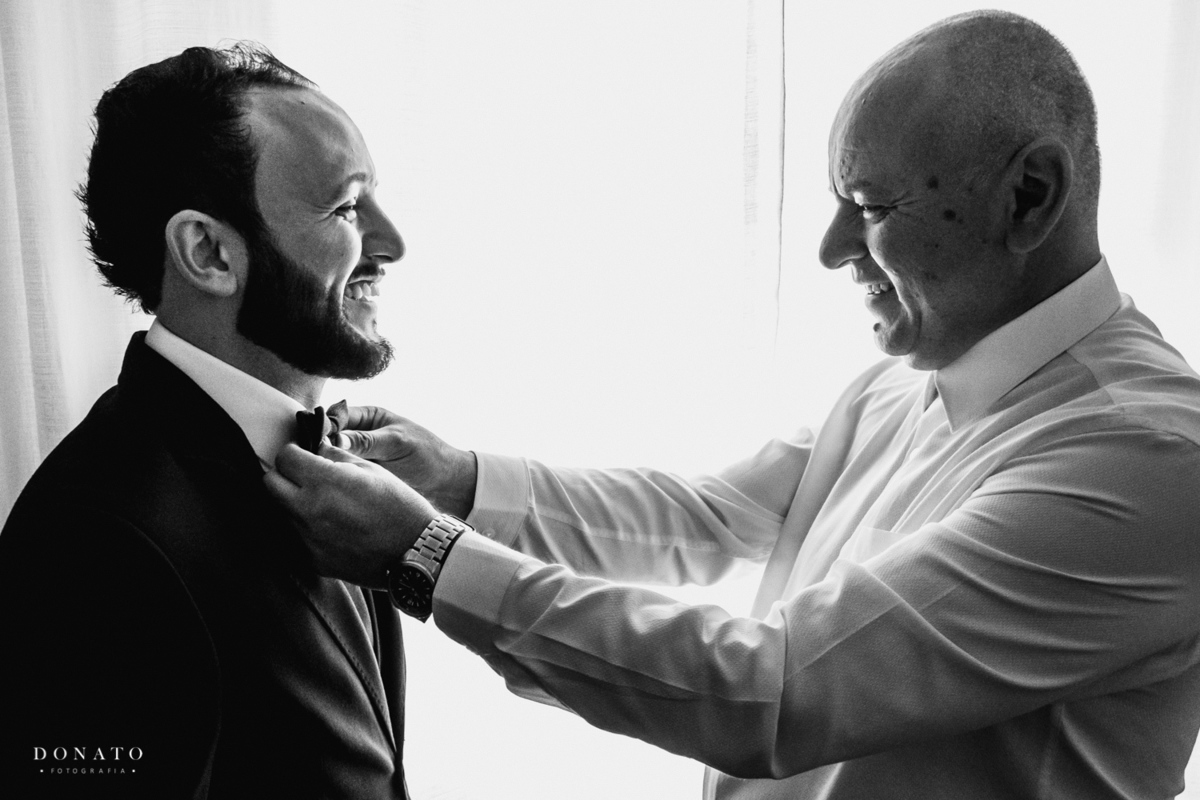 Noivo e pai no espaço natureza