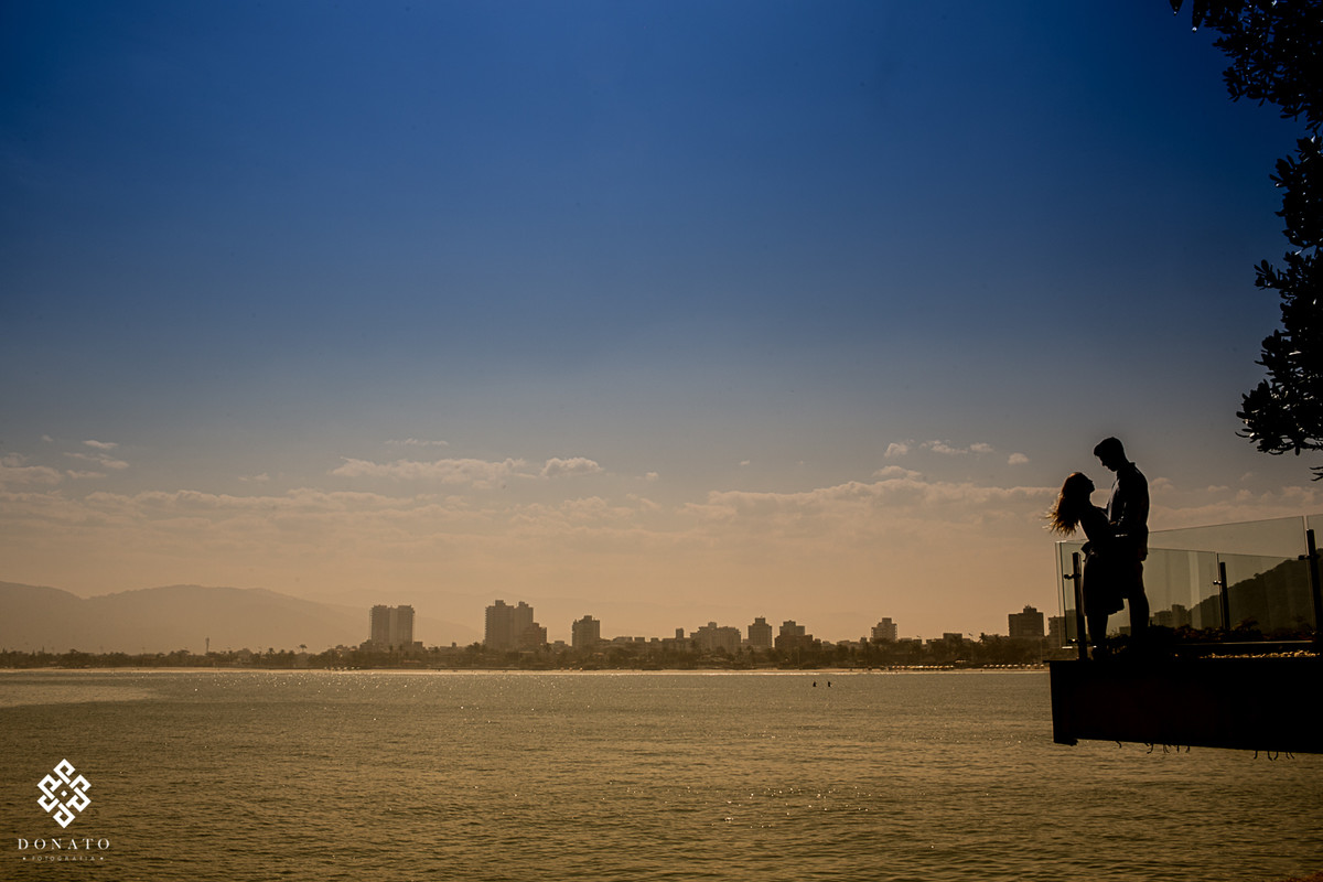 foivos se divertem na varanda, com a cidade do guaruja sao paulo ao fundo, um ceu azul e uma praia linda deixam esta foto ainda mais incrivel.
