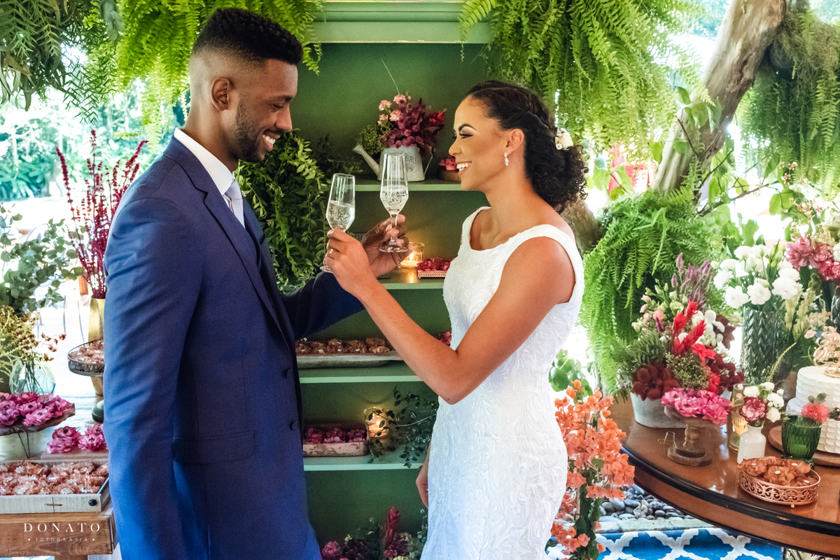 Brinde dos noivos Saraelen Volei Bauru e Paranhos Basquete Minas Tenis Clube.