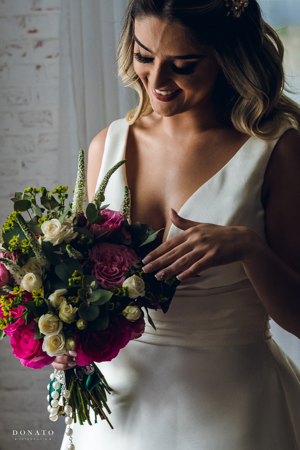 Detalhe do bouquet feito pela Concept Party, na fazenda 7 lagoas.