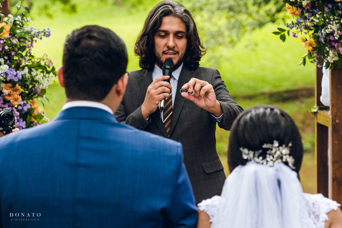 Cerimonia realizada no espaço natureza.