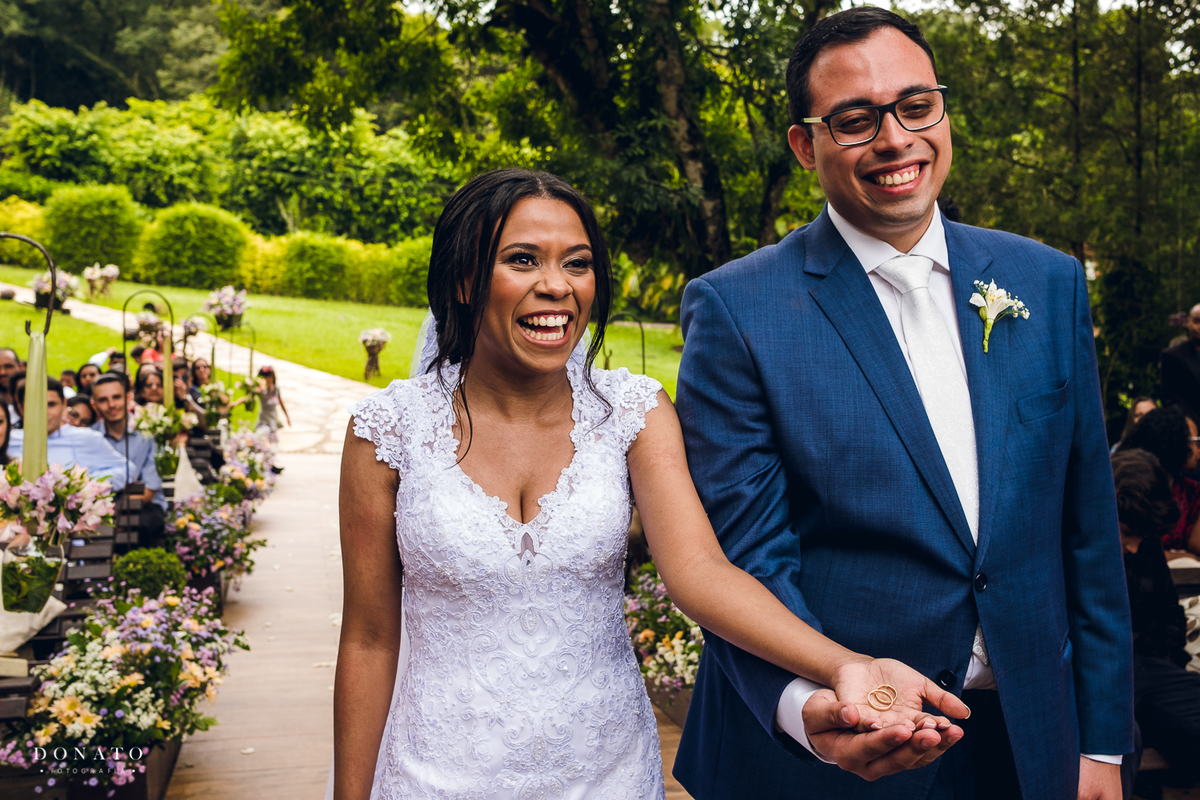 Cerimonia realizada no espaço natureza.