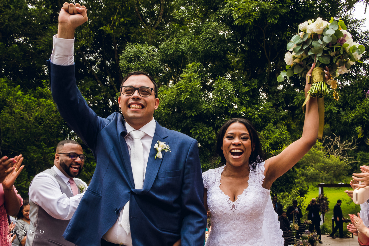 Cerimonia realizada no espaço natureza.