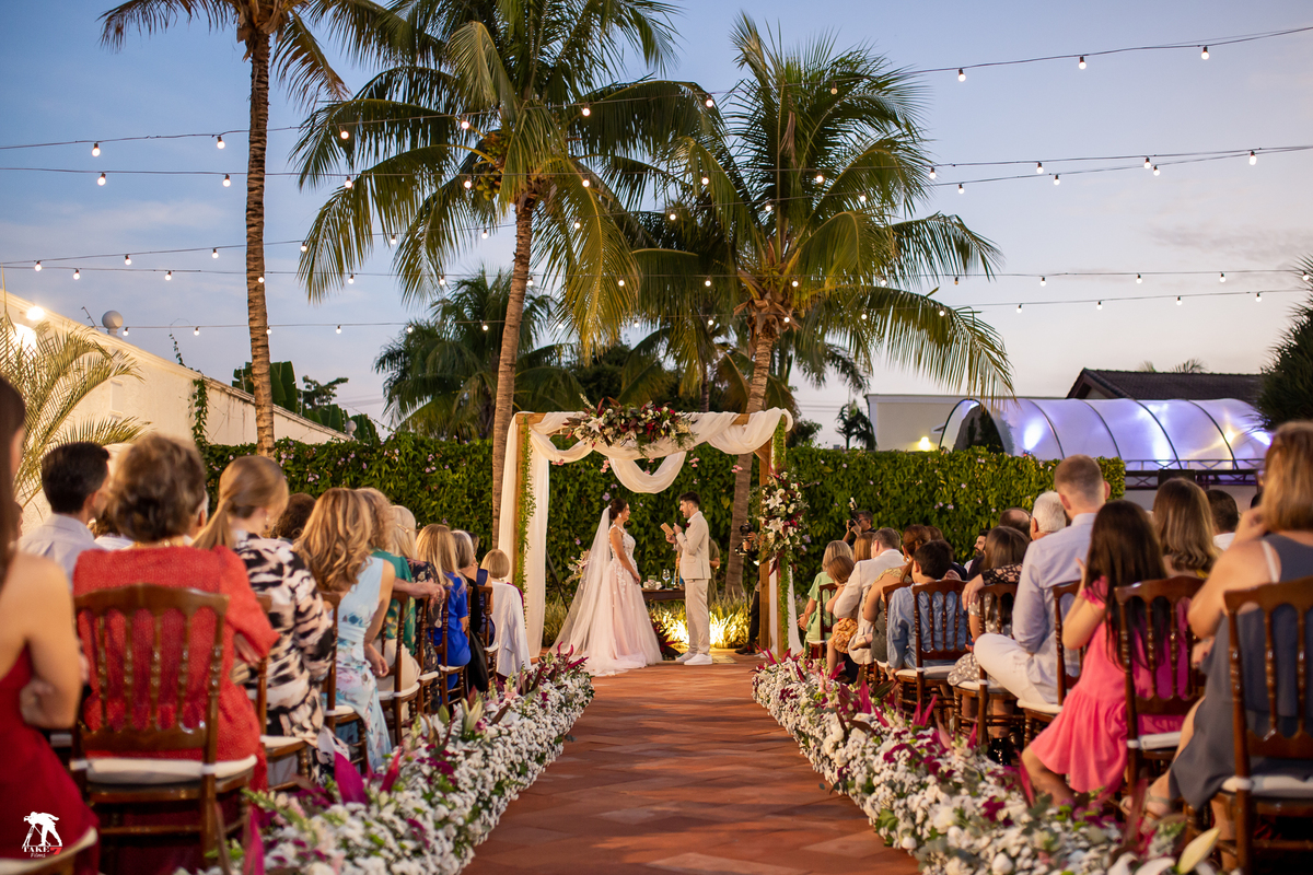 por do sol no casamento