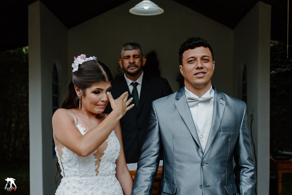 reação dos noivos no casamento