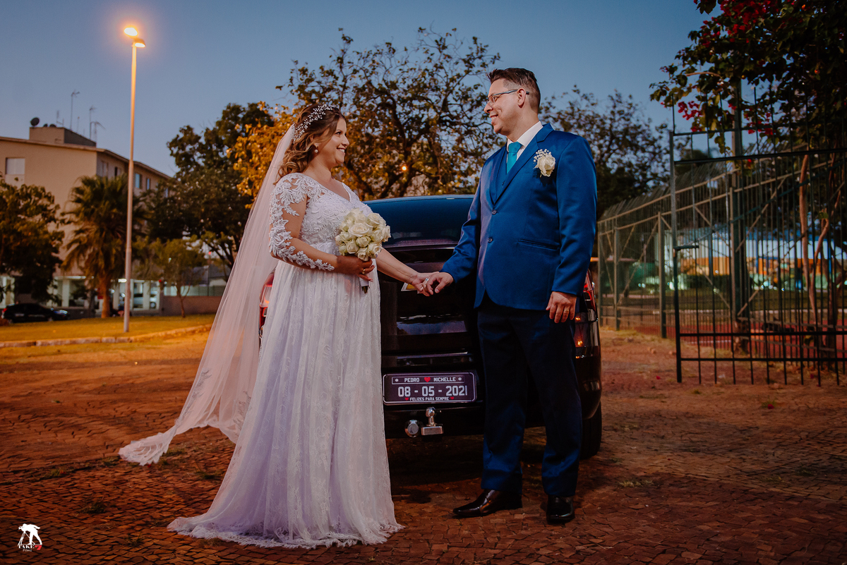 Placa do carro dos Noivos 