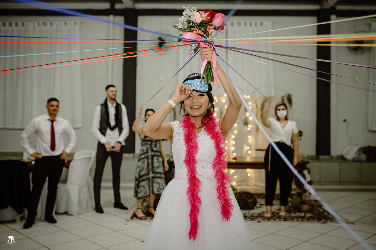 buque de fitas no casamento 