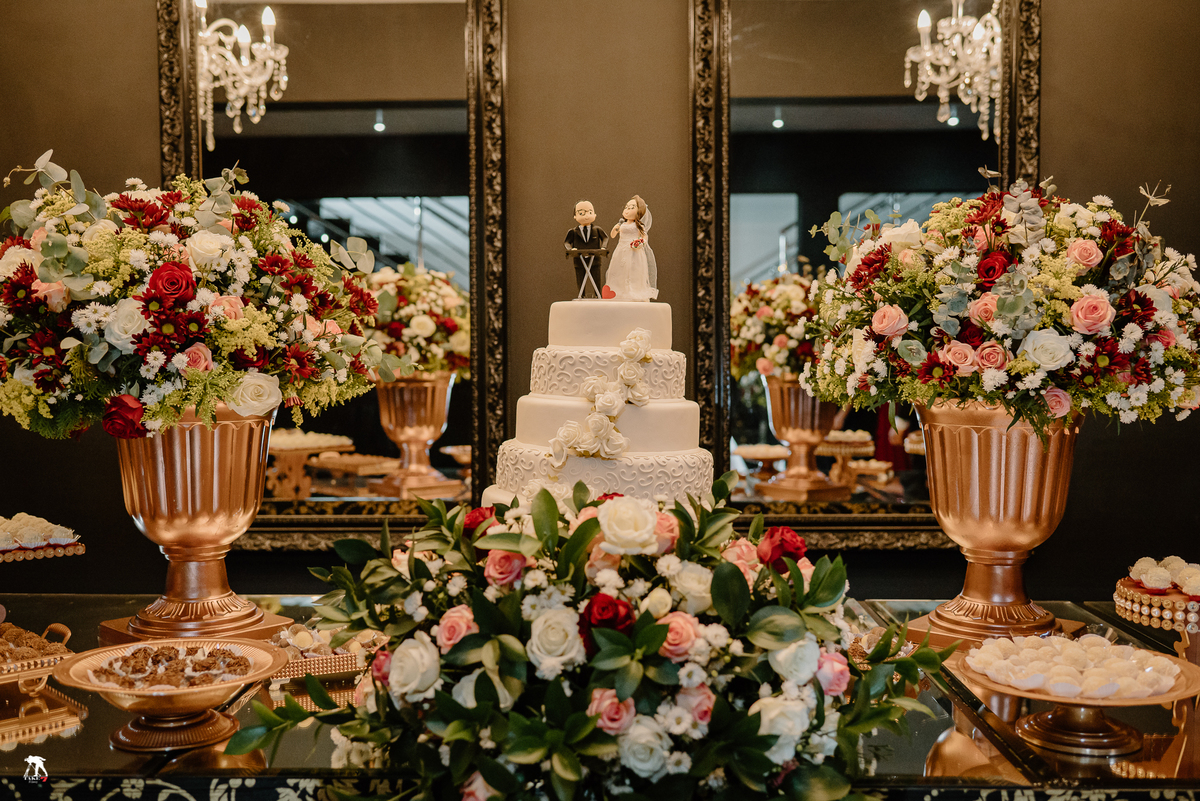 mesa do bolo de casamento 