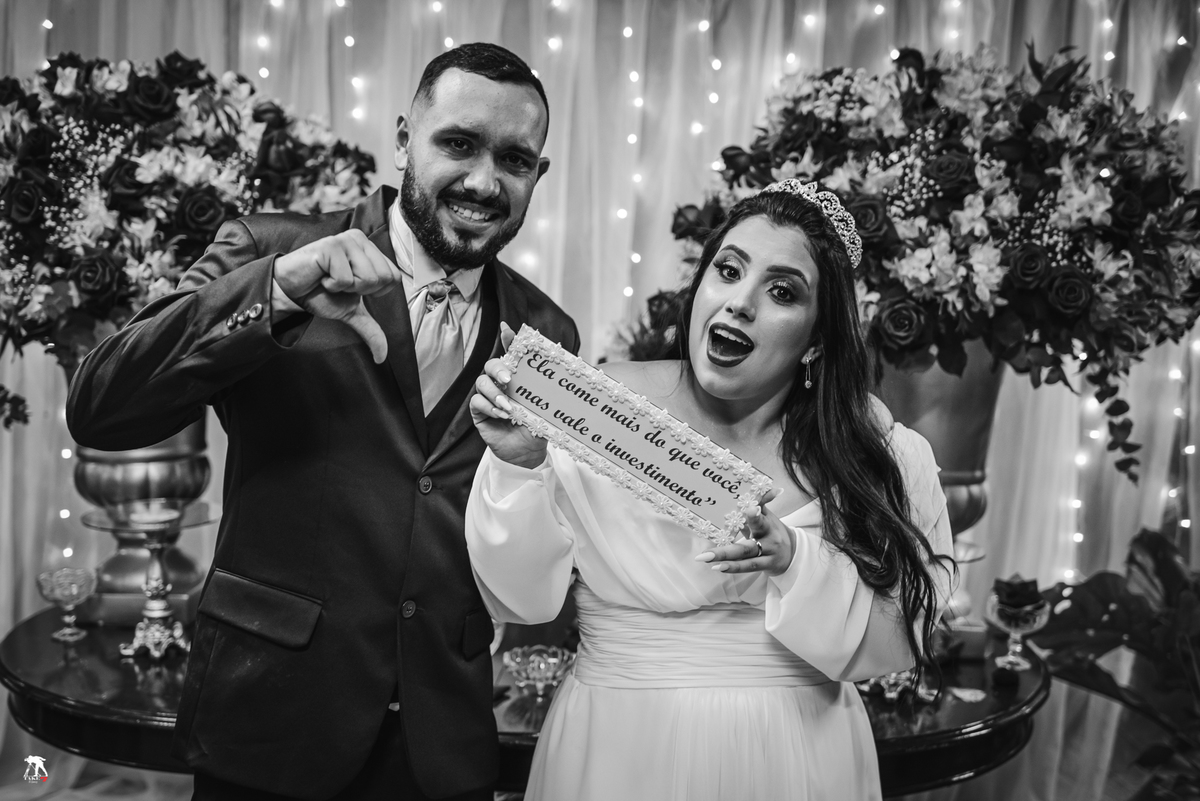 Reação dos noivos no casamento