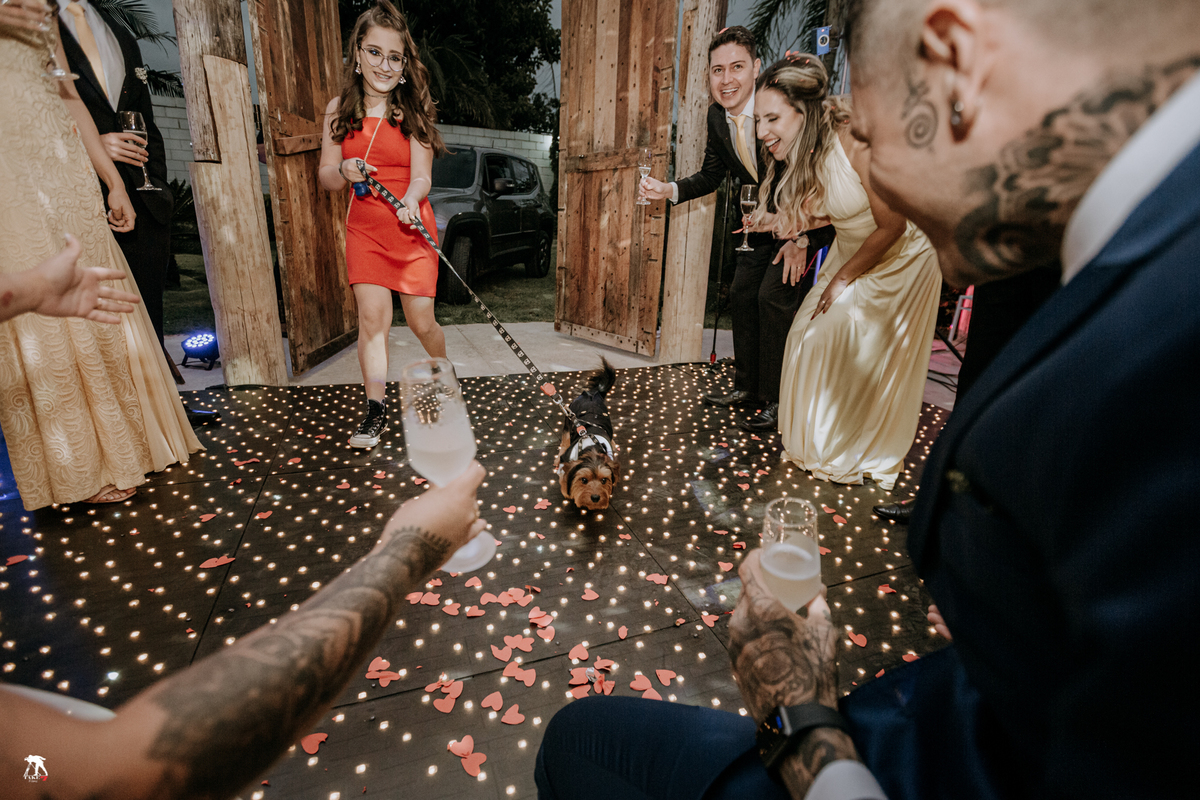 entrada cachorro na festa de casamento 