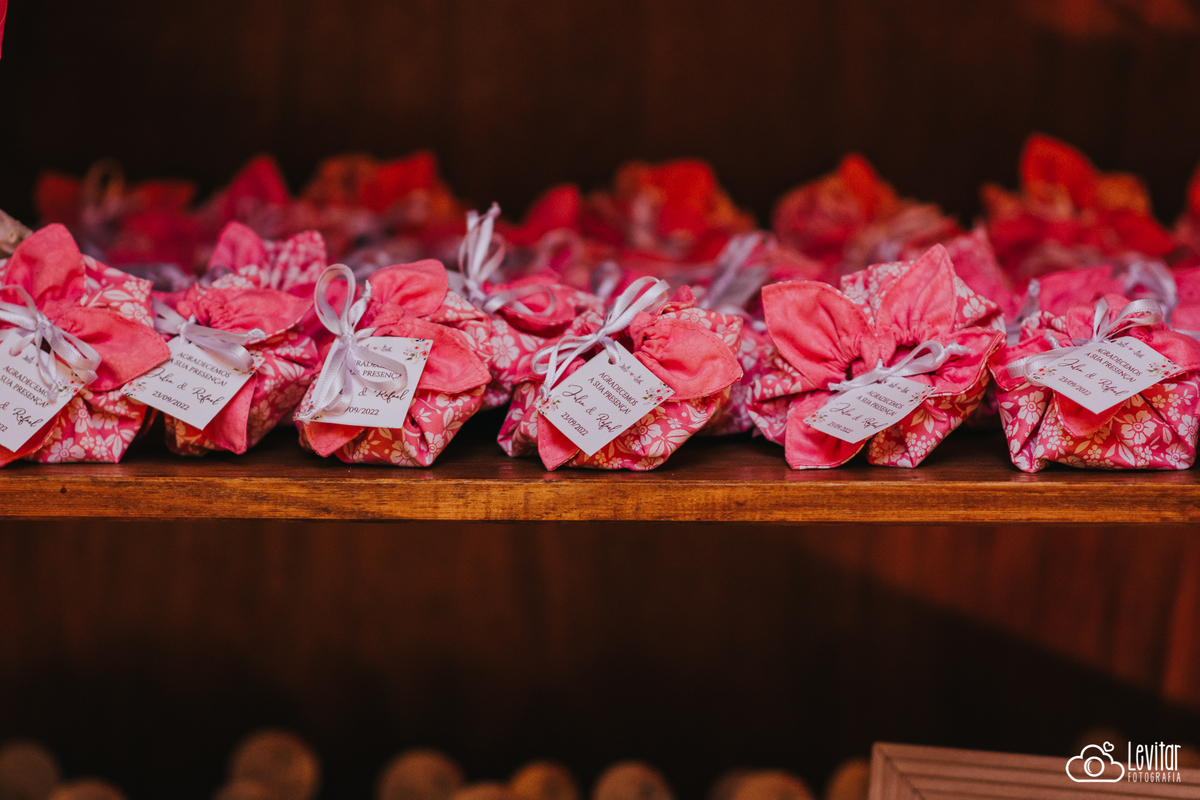 lembrancinha para os convidados Casamento no Recanto Vip