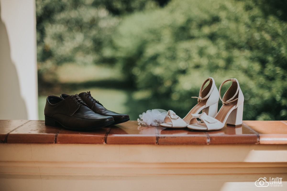 Sapato da Noiva e do Noivo no Making of 