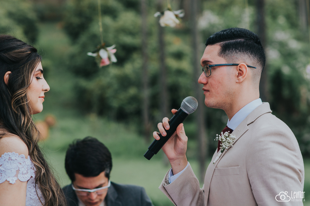 momento dos votos do casal