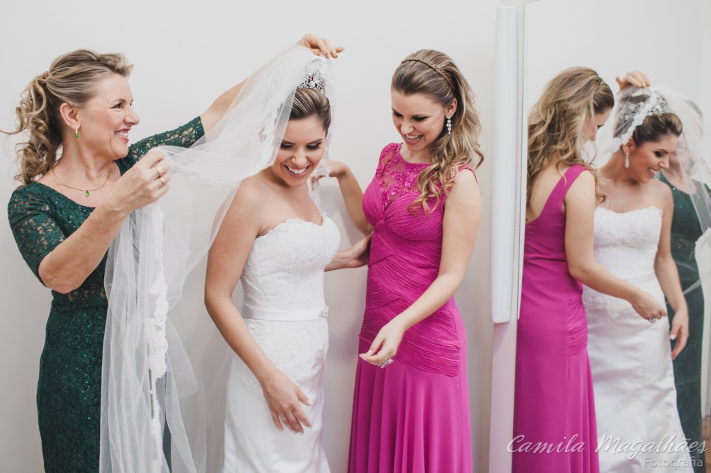 Making of noiva com familia fotografia