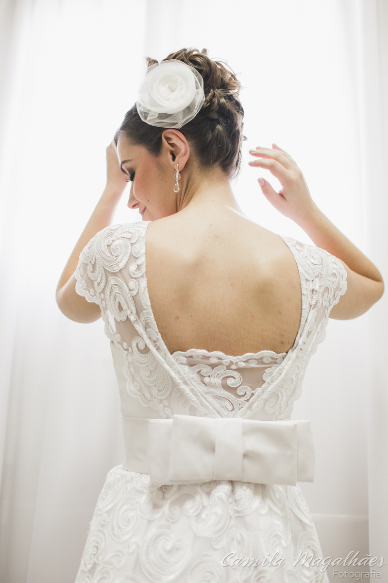 vestido de noiva com laço