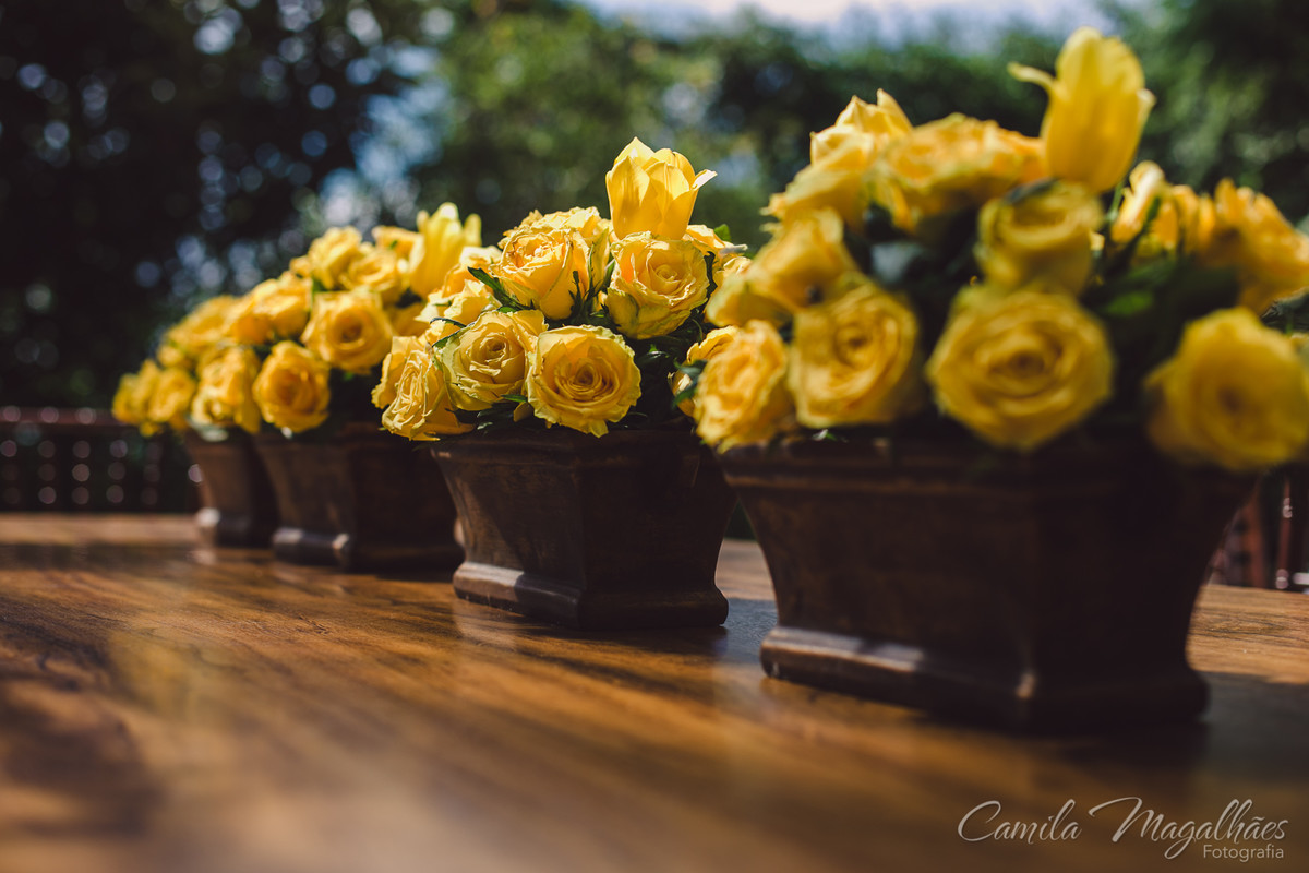 decor amarela de casamento
