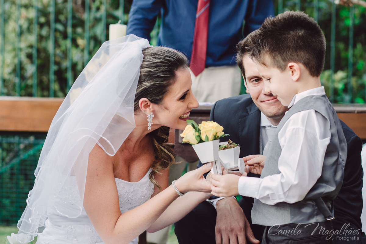 familia unida em casamento