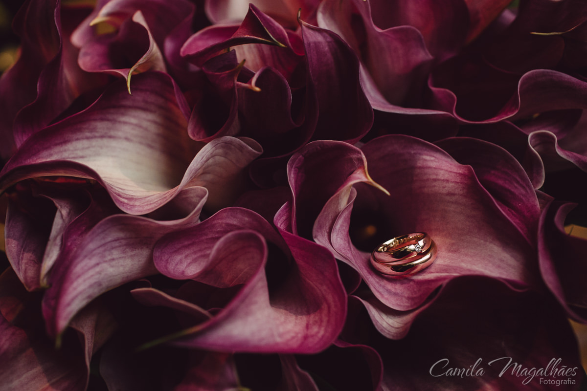 alianças no bouquet