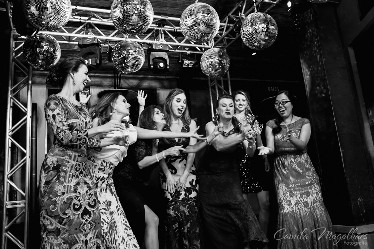convidadas na hora do bouquet