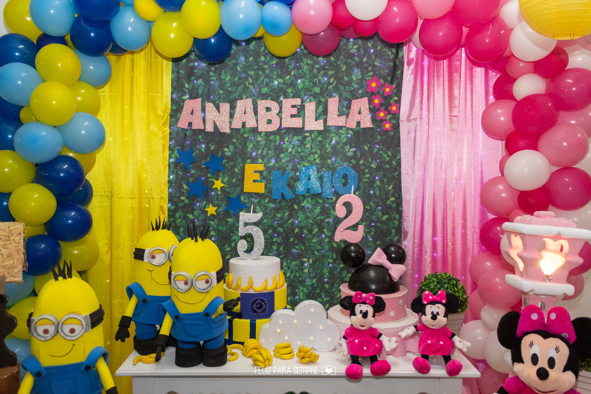 Aniversário.Anabella.Kaio.CaxiasdoSul.Minions.Minnie.Aniverduplo.Feliz Para Sempre Fotografia