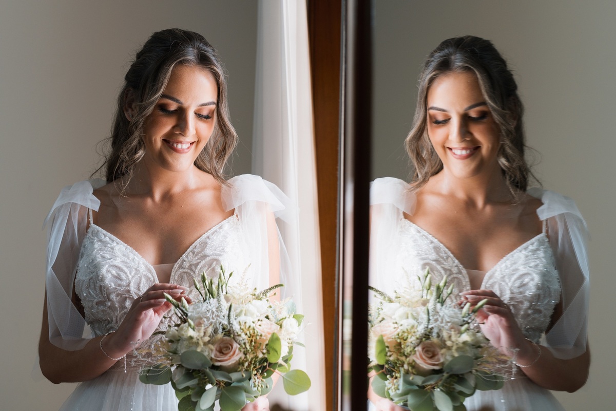 Preparação da noiva em casa, sessão fotográfica