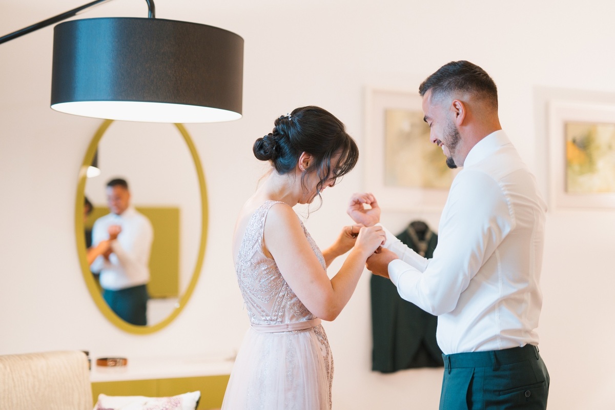 hotel rural quinta das quintães
Preparação do noivo com a mãe