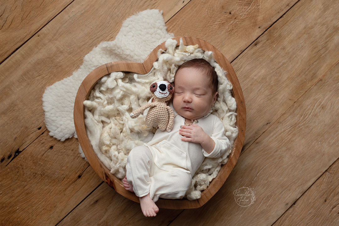 foto newborn no estúdio da fotógrafa e enfermeira Priscilla Felix Fotografia