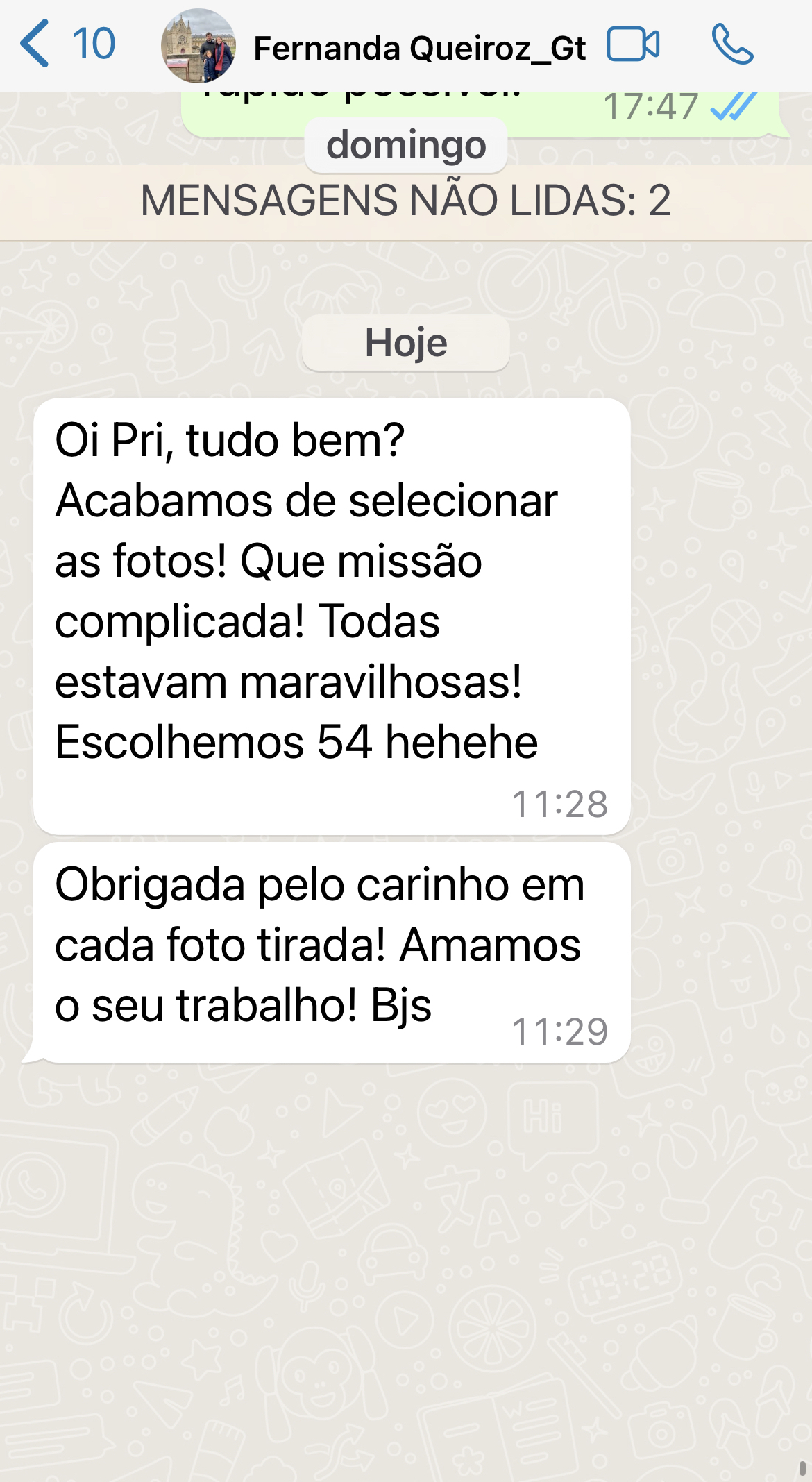 olha esse feedback da gestante após o ensaio de fotos, missão dada, missão cumprida com alegria e amor - Priscilla Felix Fotografia