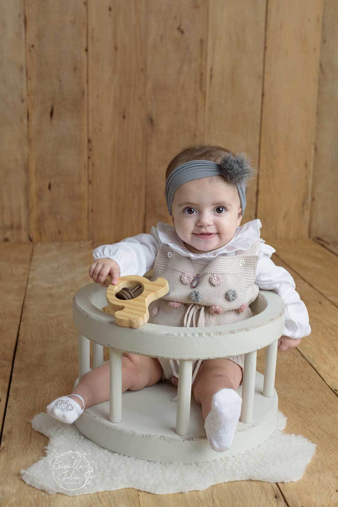 ensaio de foto da bebê Laura aos 6 meses com Priscilla Felix, em São Paulo