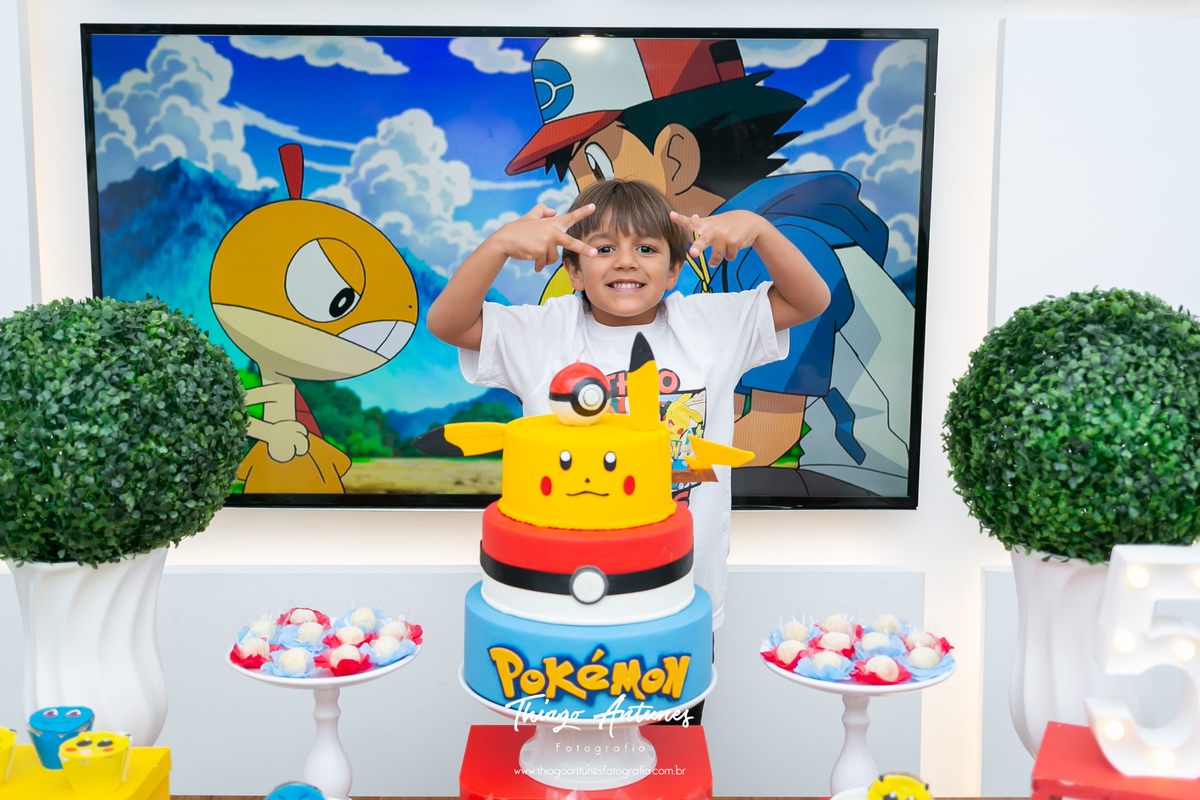 Festa infantil do Pokemon - Theo fez cinco anos - Barra da Tijuca - Fotógrafo infantil Thiago Antunes - Rio de Janeiro