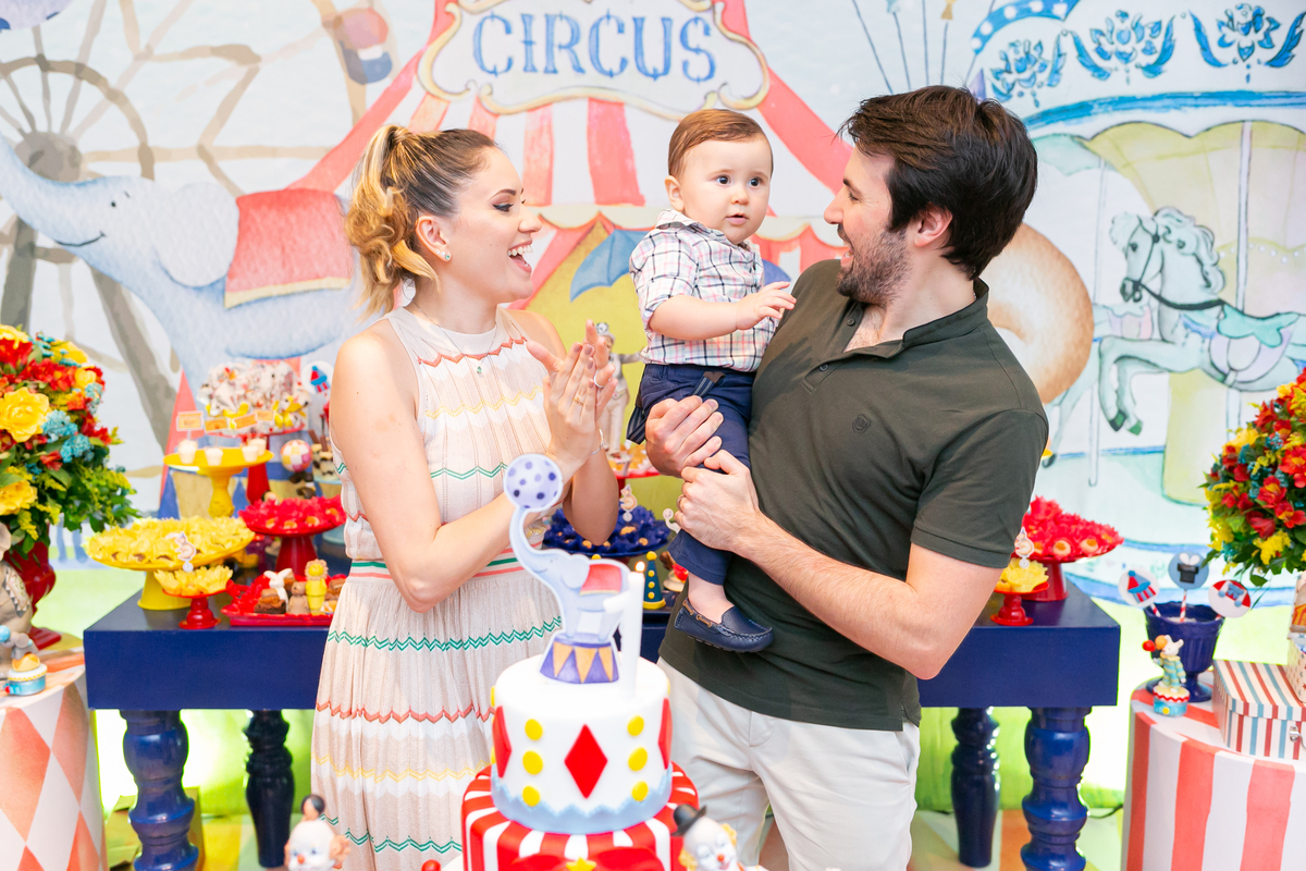 Festa do Lorenzo de um ano, tema da decoração infantil circo - Leblon, Rio de Janeiro - Fotógrafo infantil Thiago Antunes