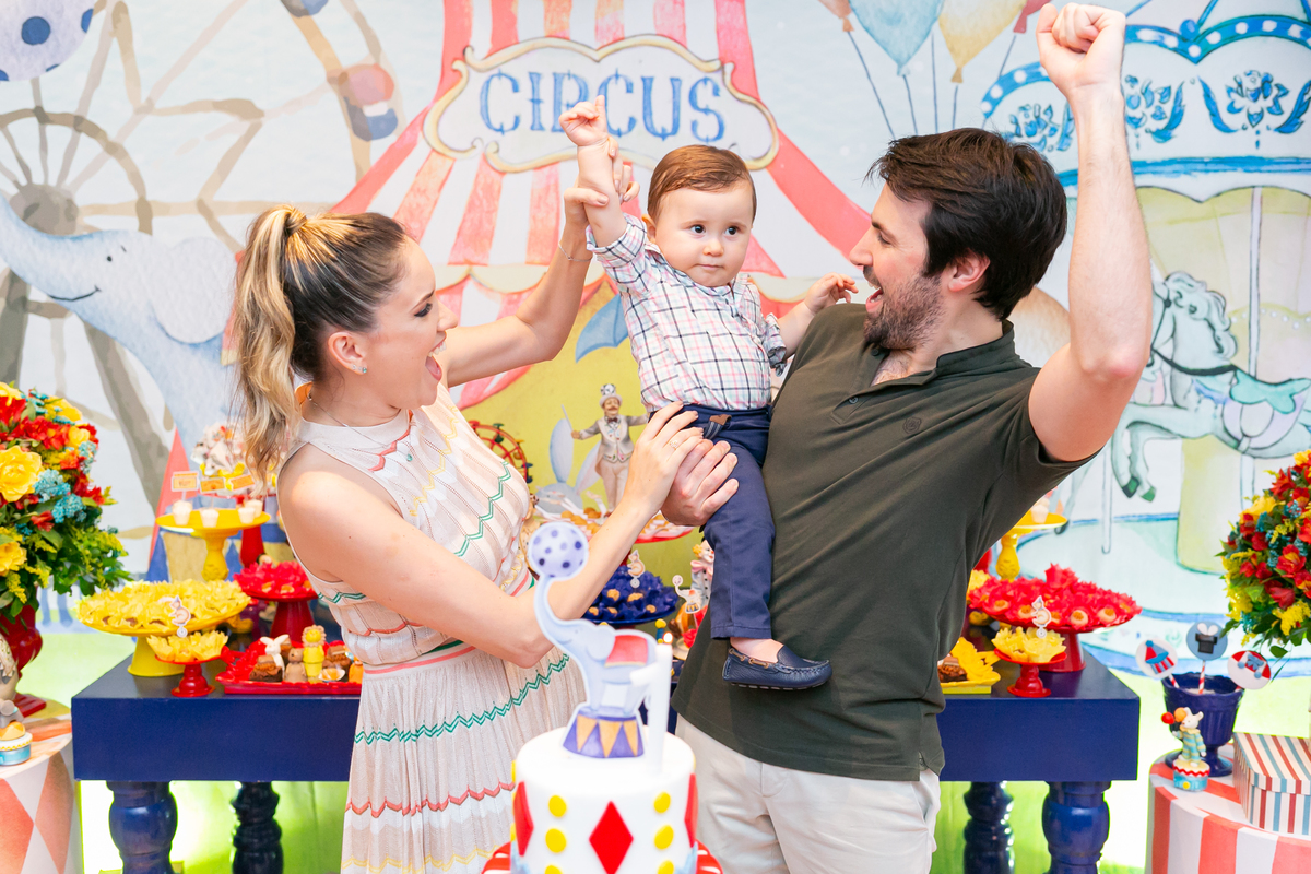 Festa do Lorenzo de um ano, tema da decoração infantil circo - Leblon, Rio de Janeiro - Fotógrafo infantil Thiago Antunes