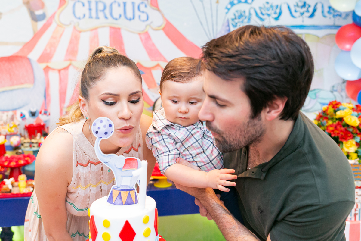 Festa do Lorenzo de um ano, tema da decoração infantil circo - Leblon, Rio de Janeiro - Fotógrafo infantil Thiago Antunes