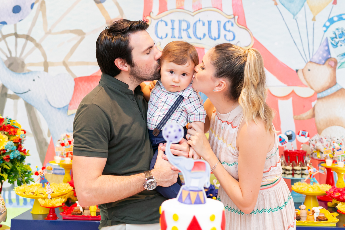 Festa do Lorenzo de um ano, tema da decoração infantil circo - Leblon, Rio de Janeiro - Fotógrafo infantil Thiago Antunes