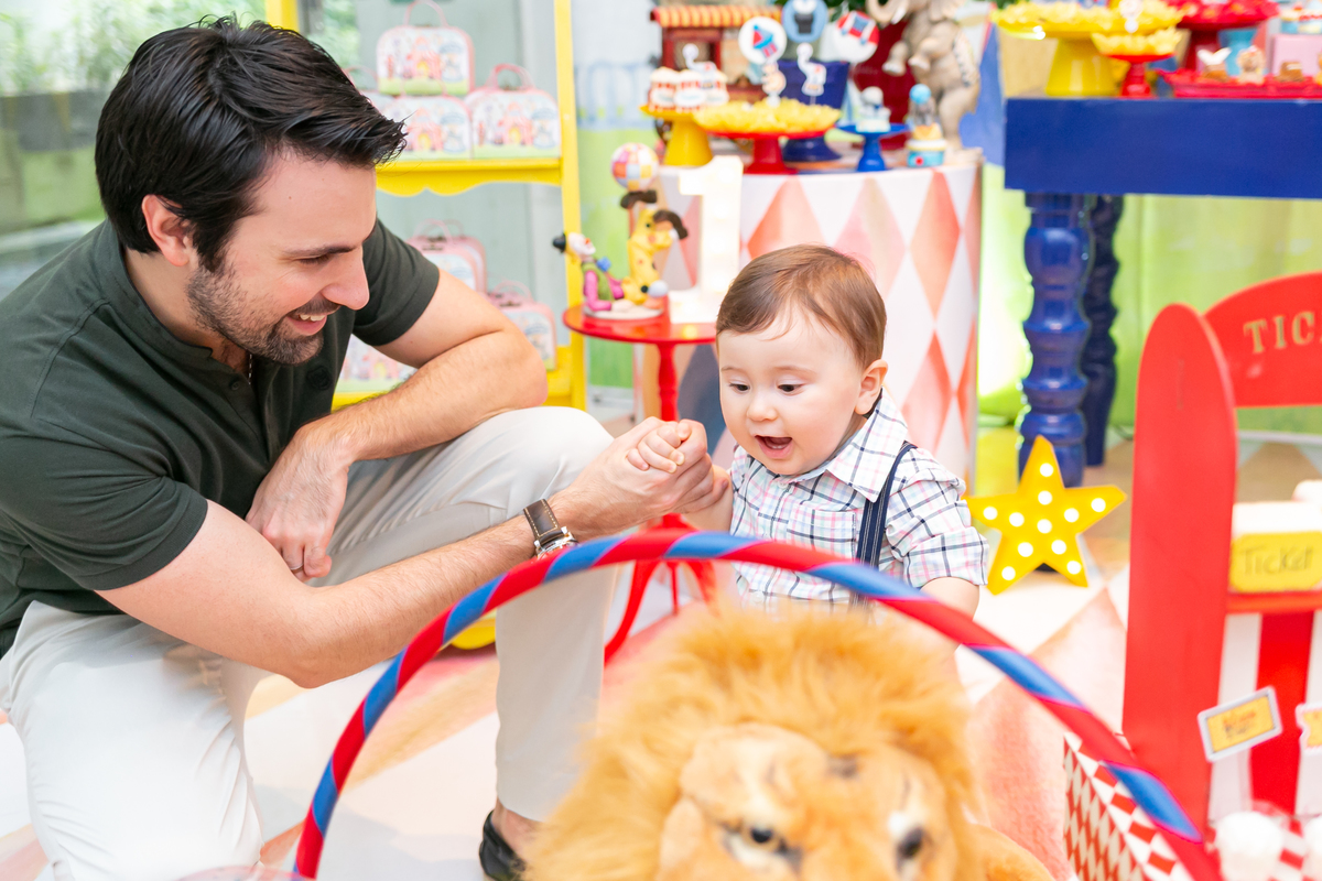 Festa do Lorenzo de um ano, tema da decoração infantil circo - Leblon, Rio de Janeiro - Fotógrafo infantil Thiago Antunes