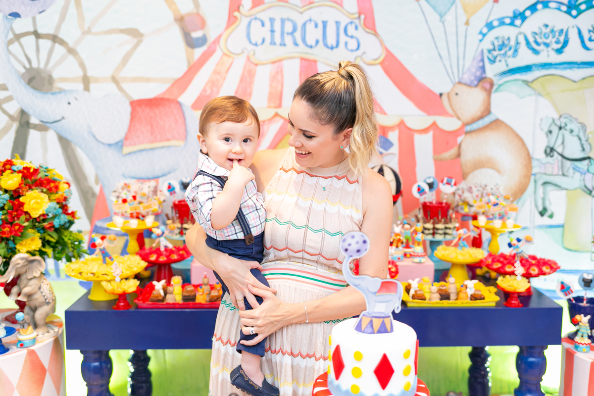 Festa do Lorenzo de um ano, tema da decoração infantil circo - Leblon, Rio de Janeiro - Fotógrafo infantil Thiago Antunes