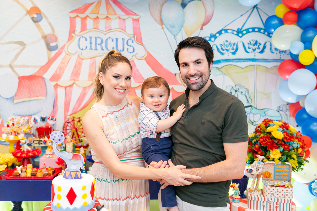 Festa do Lorenzo de um ano, tema da decoração infantil circo - Leblon, Rio de Janeiro - Fotógrafo infantil Thiago Antunes