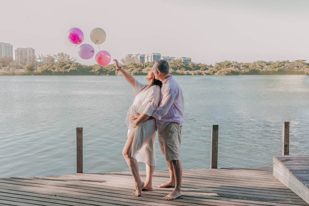 Ensaio de gestante na praia - Recreio, Rio de Janeiro - Fotógrafo de ensaios Thiago Antunes em Rio de Janeiro