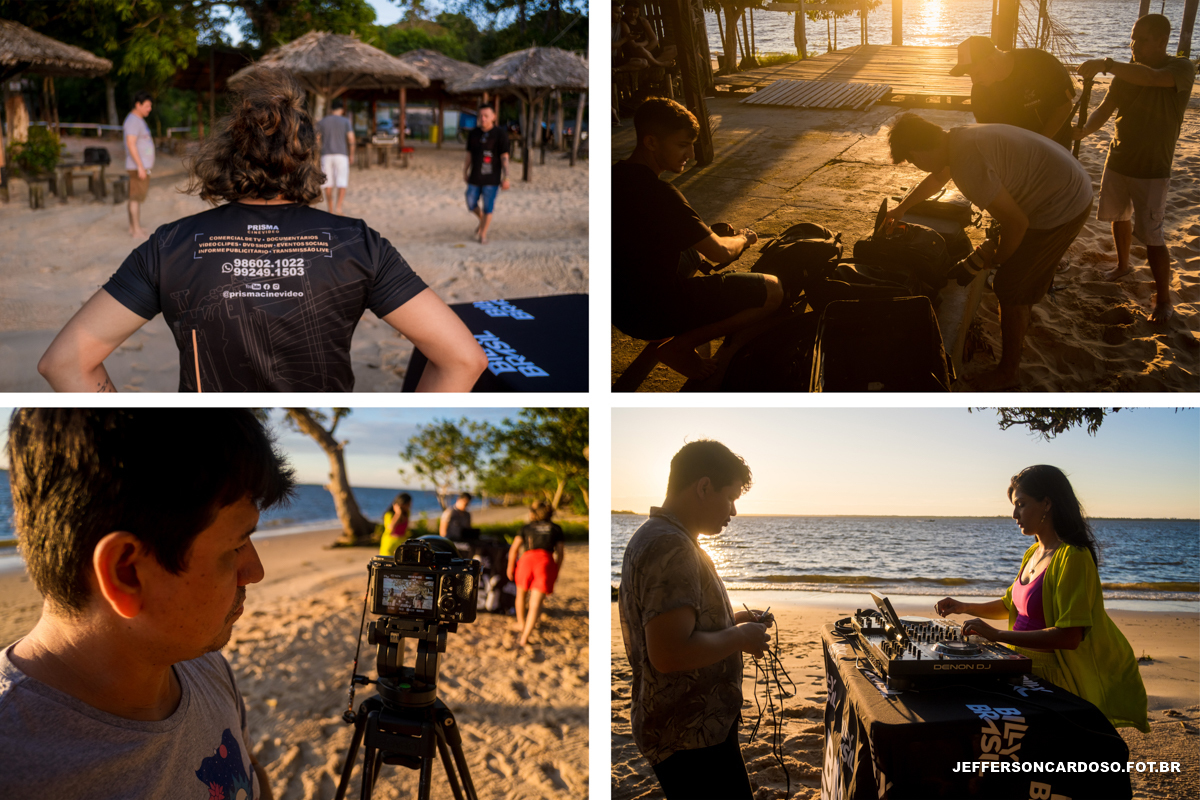 Billy brasil sunset em cametá taperá na cidade de cametá, com gravação do set só as marcantes na praia no nascer do sol, cantor, compositor, marcantes