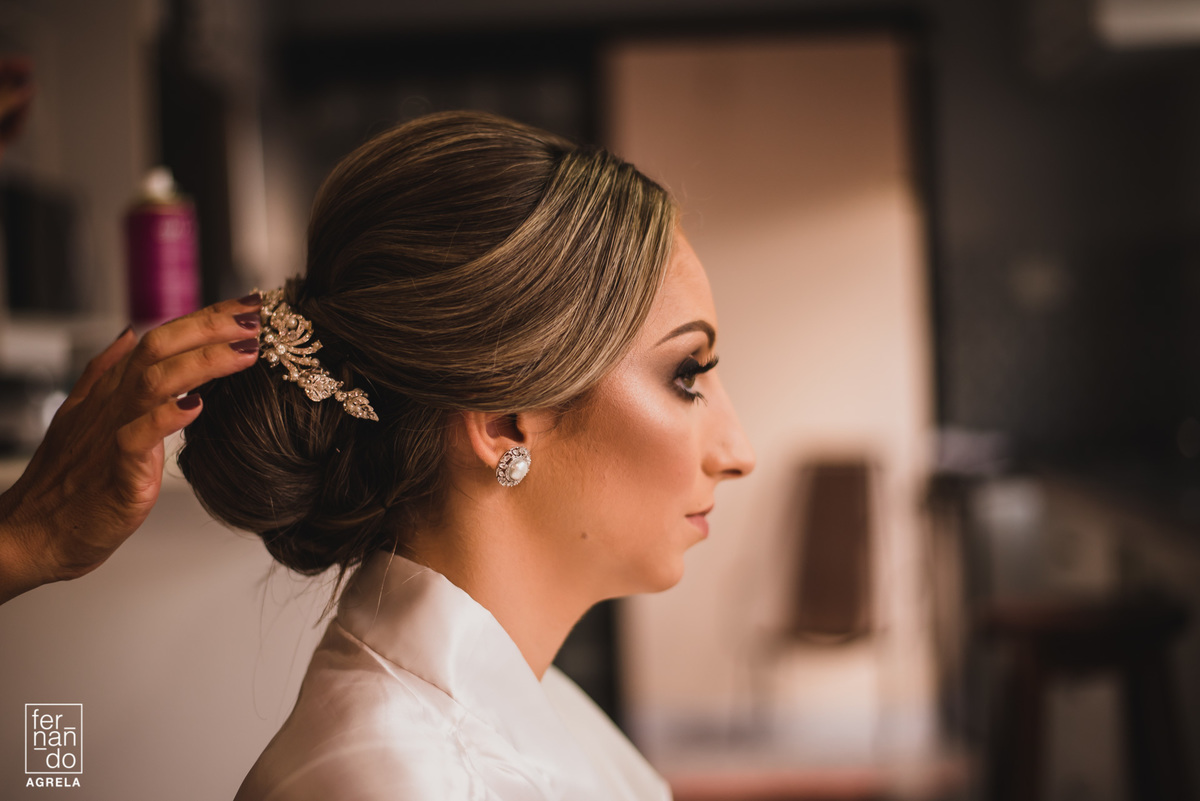 detalhe penteado de noiva