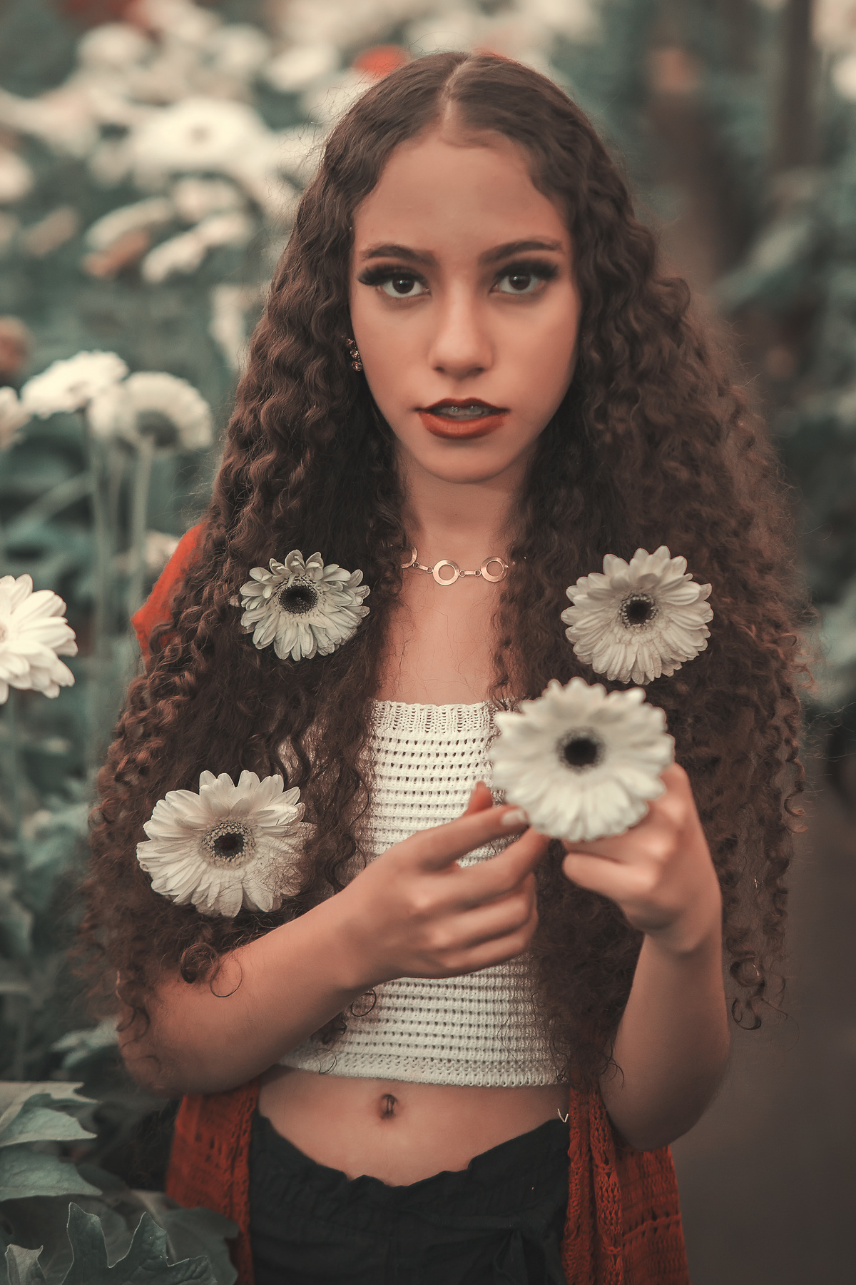 foto de 15 anos, fotos de debutantes, debutantes com flores, ensaio feminino
