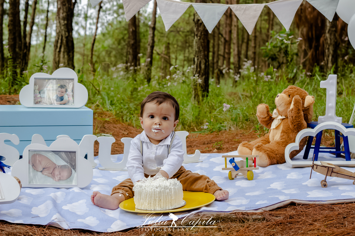 Smash the cake com decoração por Júlia Capita Fotografias