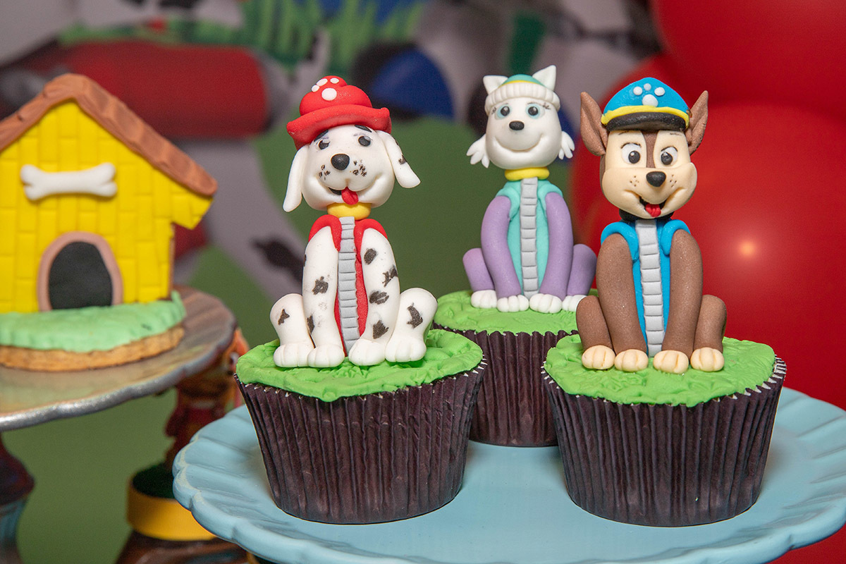 Detalhe da decoração da festa do Antônio - Patrulha Canina no Rio de Janeiro.