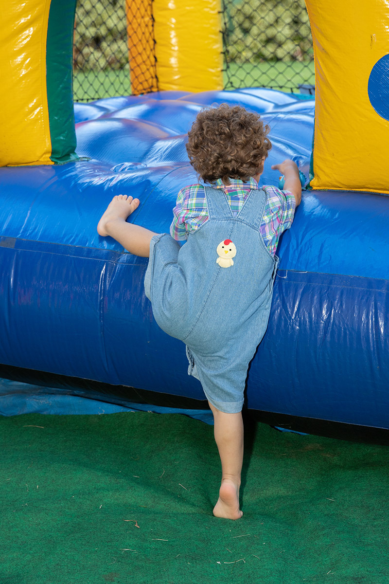 Festa de 2 anos Vitor: Vitor brincando no Sítio Recanto dos Sonhos, RJ.