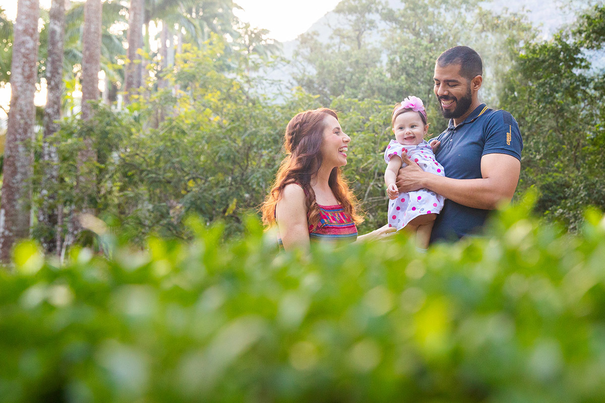 Priscila, Maitê e Igor,  no Jardim Botânico - ensaio de família - Rio de Janeiro - RJ.