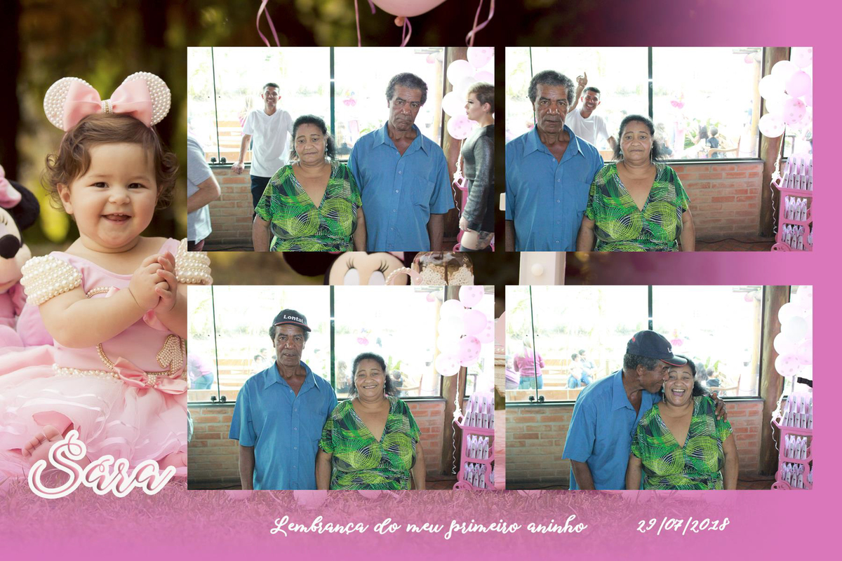 totem de fotos lembrança aniversario minnie rosa retratos foto video itatiba