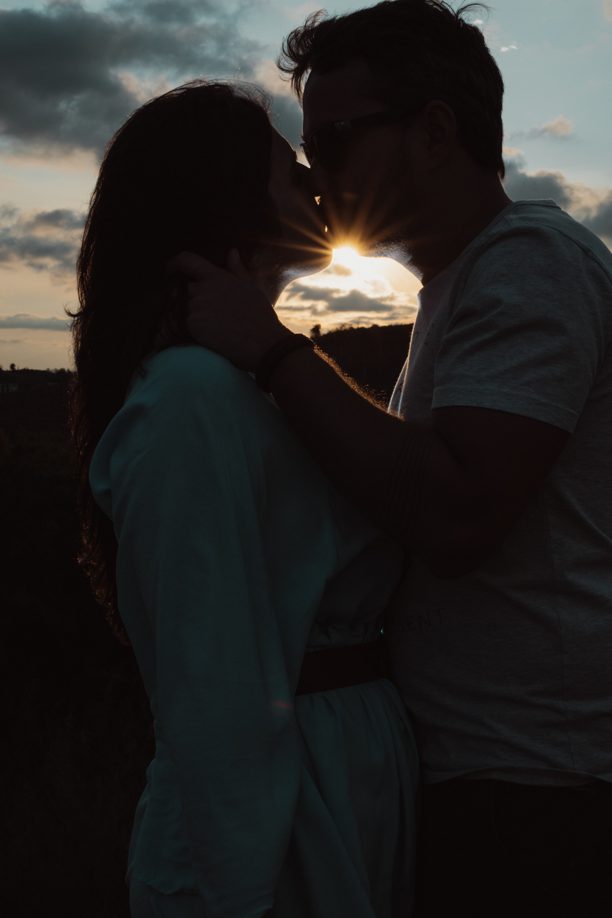 foto de prewedding por do sol