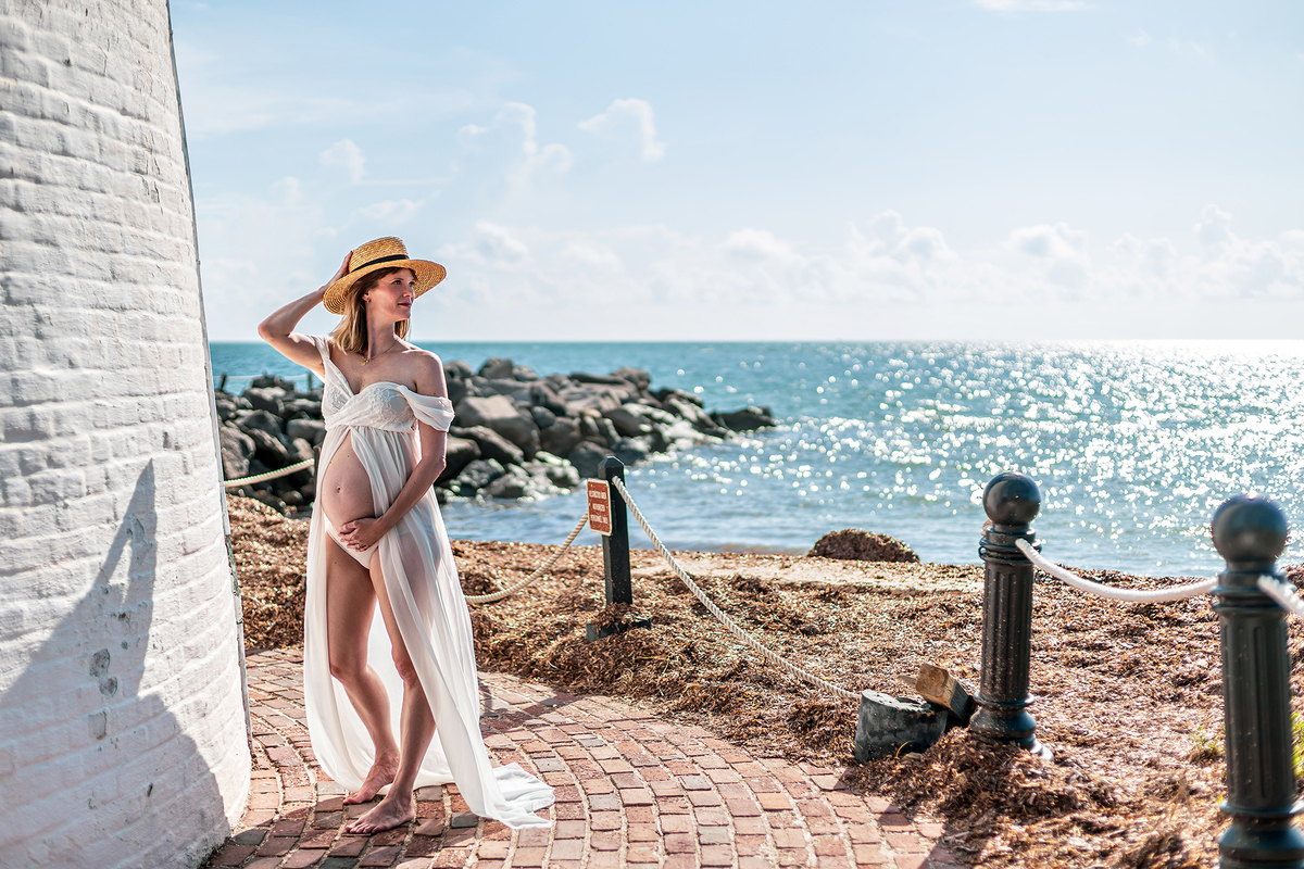 Ensaio Gestante, feito em Key Biscayne, Miami ao redor do Farol.