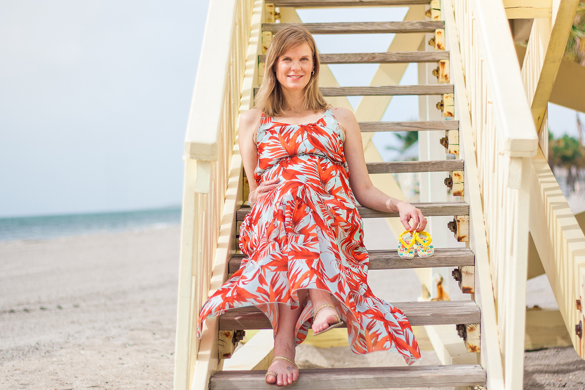 Ketlin esperando Arthur em Miami - Gestante - KrandonPark - Miami Maternity - USA - Stairs